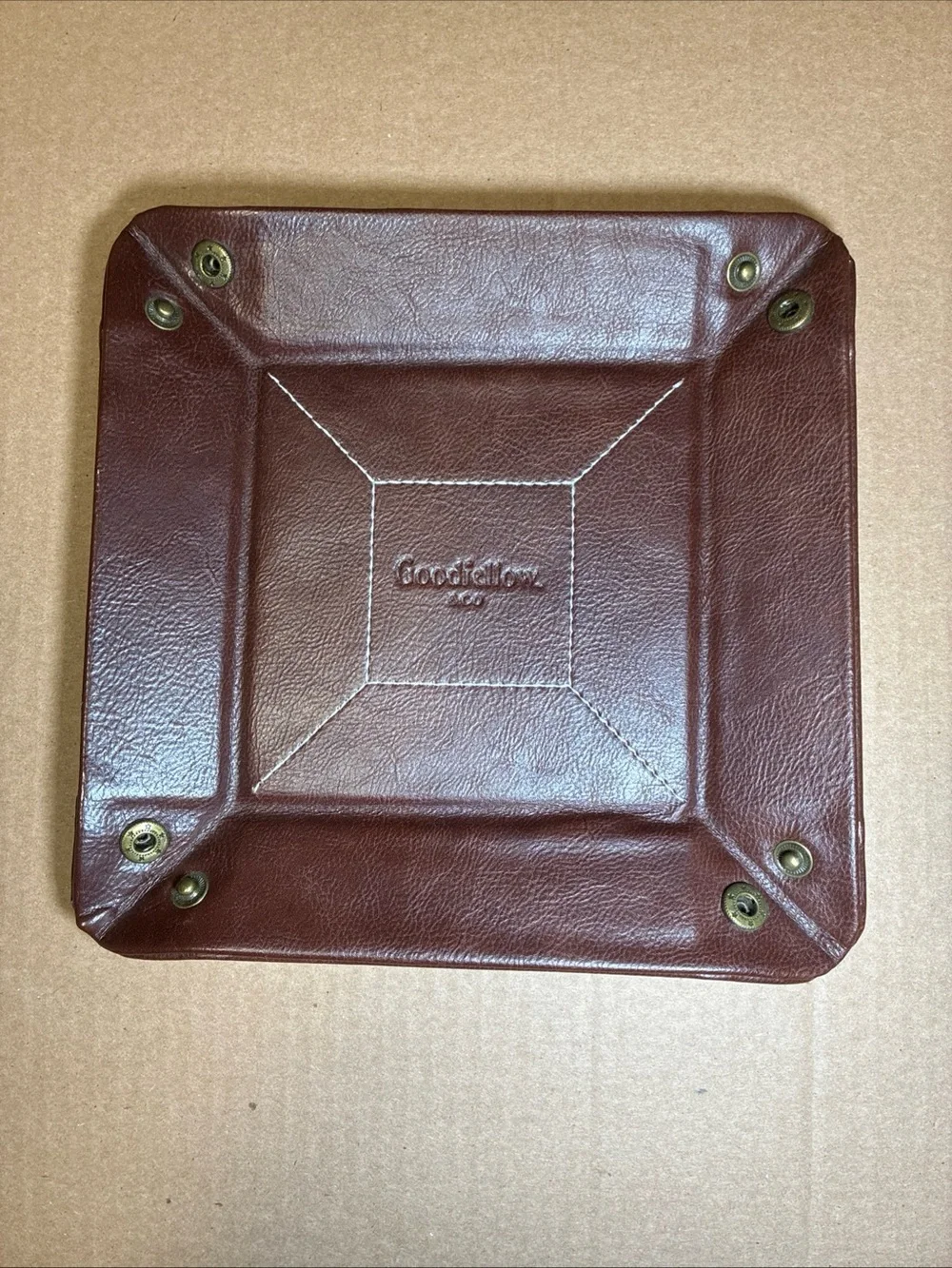 Goodfellow & Co Dark Brown Leather Catchall Tray